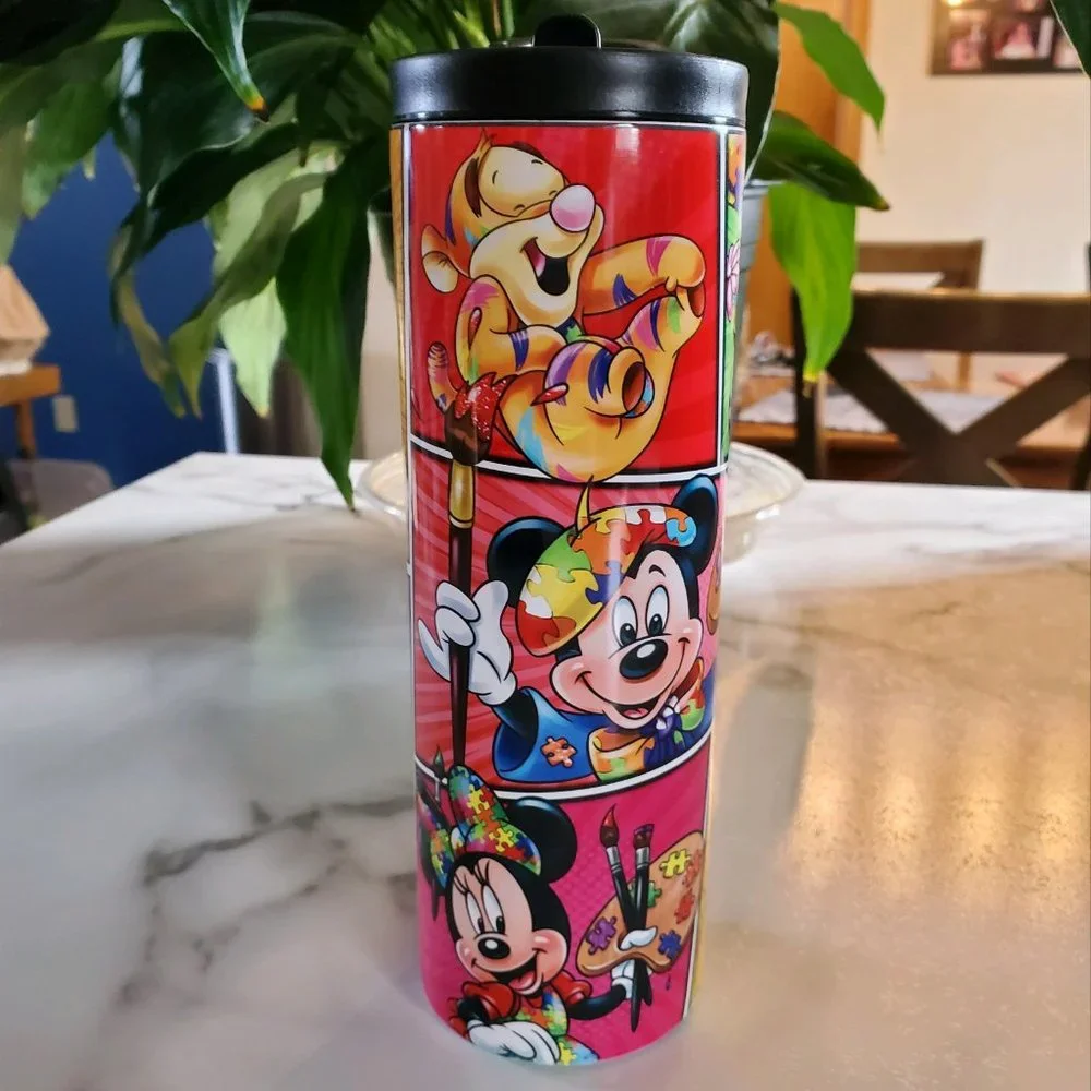 Disney Autism Awareness Mickey Mouse, Minnie Mouse 20oz Tumbler w/ duo lids 🎉
